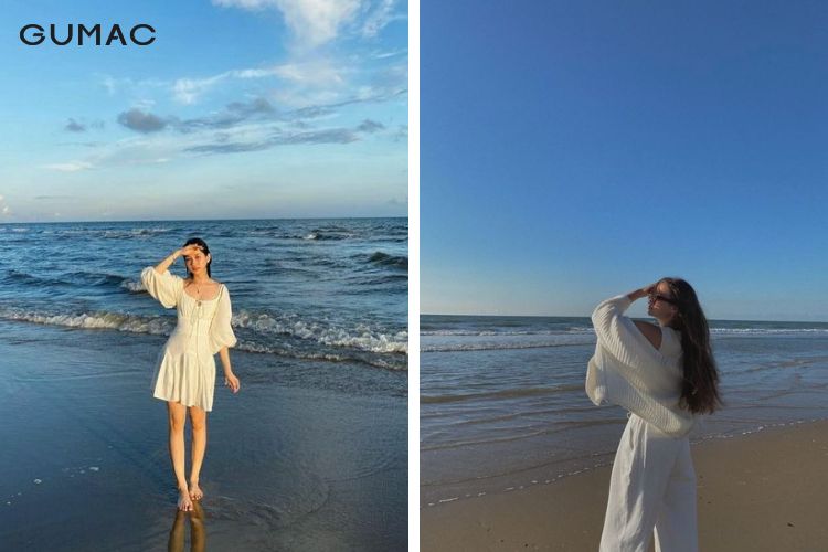 Cách tạo dáng chụp ảnh biển kiểu một tay che ánh nắng