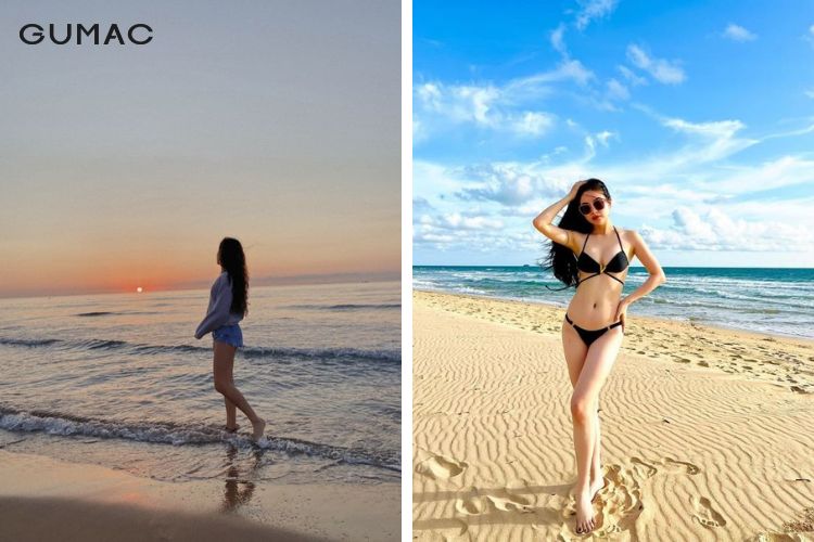 Cách tạo dáng khéo léo khoe đôi chân trên cát