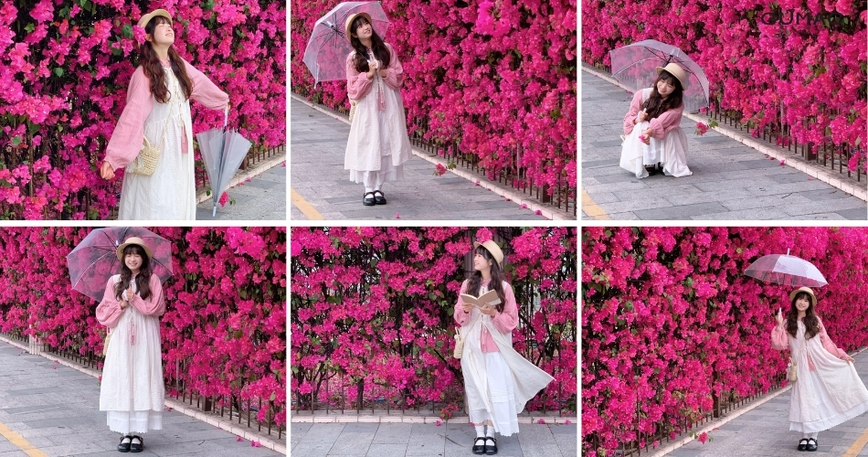 pose dang chup anh hoa giay cung o dep