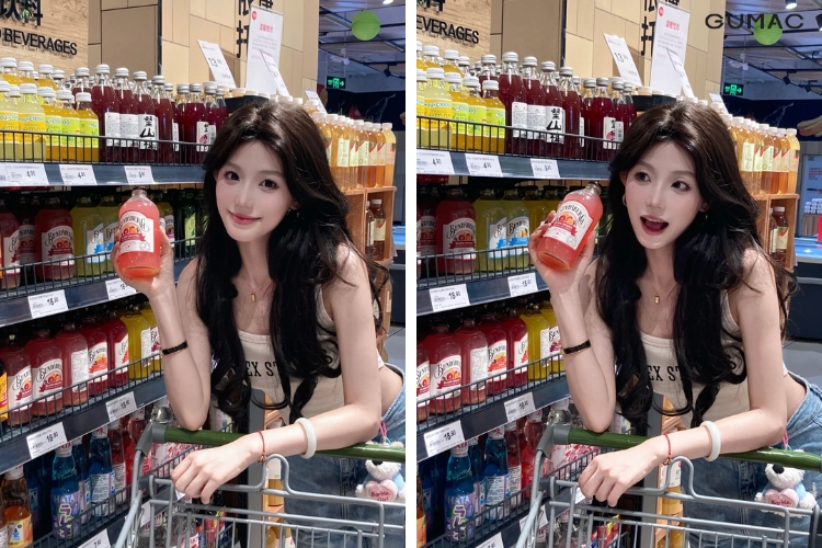 tao dang chup anh o quay do uong trong sieu thi