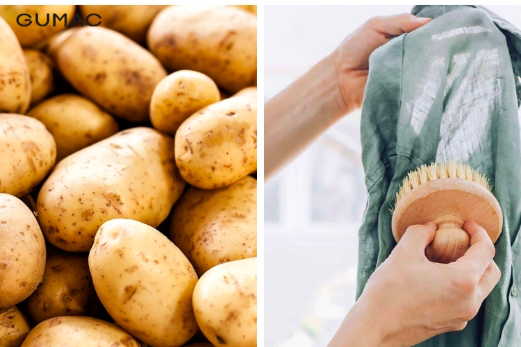 Cách tẩy vết mốc quần áo màu bằng khoai tây