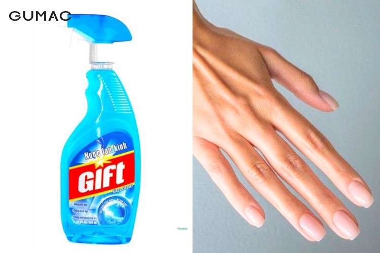 Cách tẩy sơn móng tay với nước lau kính