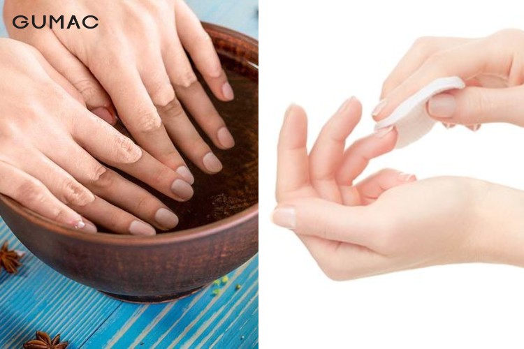 Cách tẩy sơn móng tay bằng nước ấm