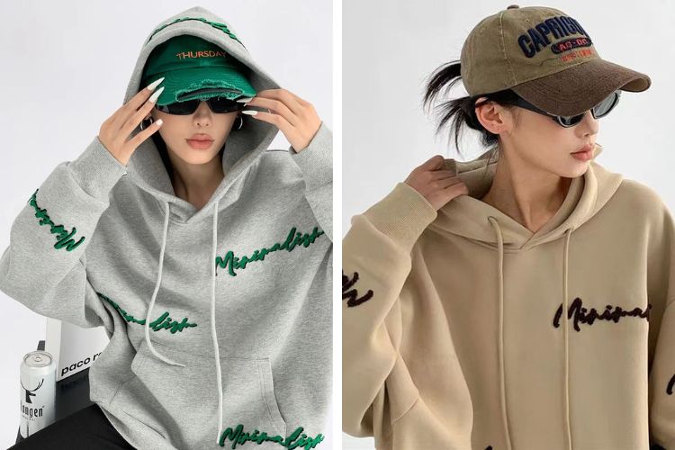 cach that day ao hoodie voi kieu hai day