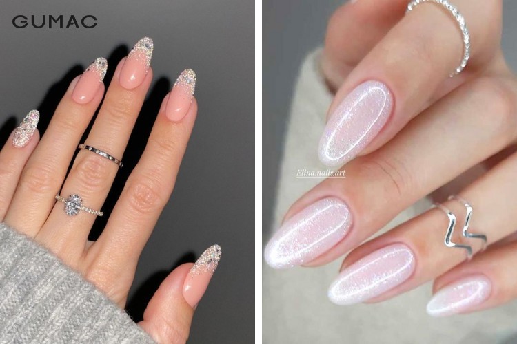 Cách trang trí móng tay kiểu kim tuyến lấp lánh