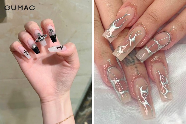 Cách trang trí móng tay kiểu đính đá đẹp