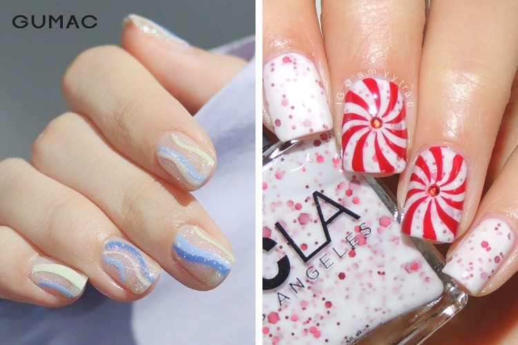 Cách trang trí móng tay phân màu xoáy