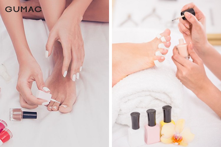 Dùng sơn lót móng chân