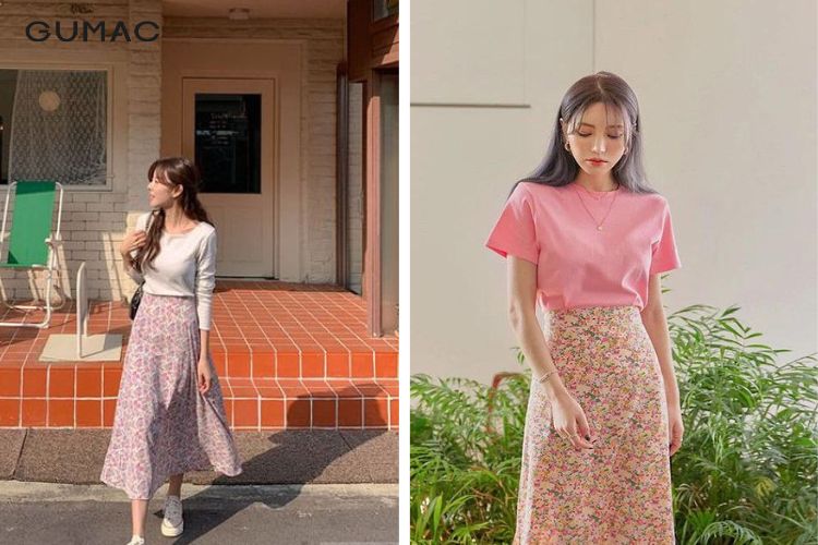 Màu sắc của chân váy hoa