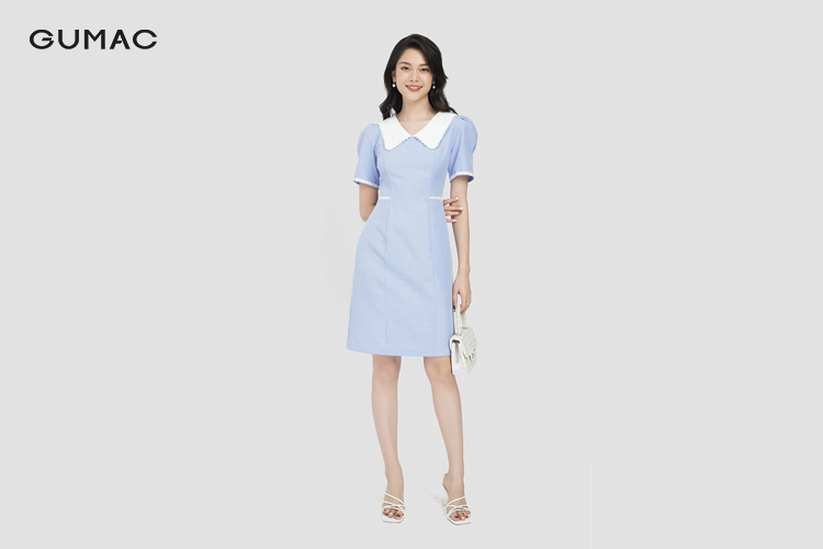  Đầm suông phối với cao gót