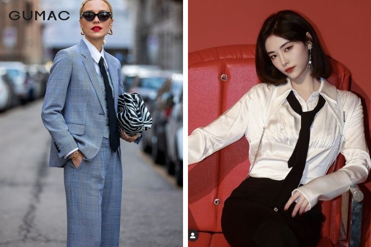 Chọn cà vạt cho áo sơ mi trắng theo kiểu trơn màu