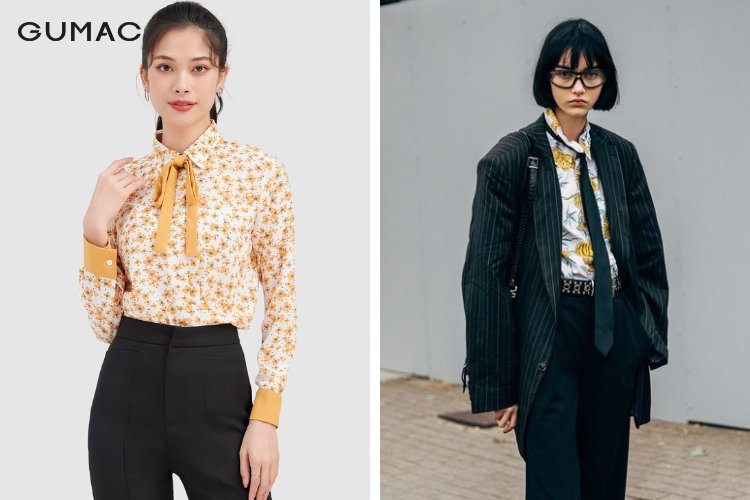 Chọn phối cà vạt cho áo sơ mi trắng có in họa tiết