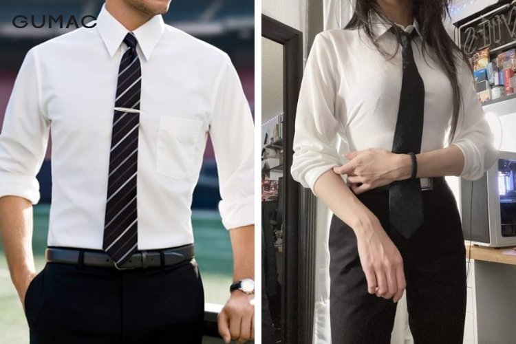Những cách phối cà vạt với áo sơ mi trắng