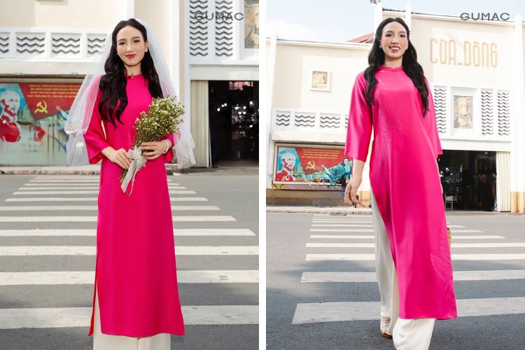 chọn màu áo dài cho người da ngâm