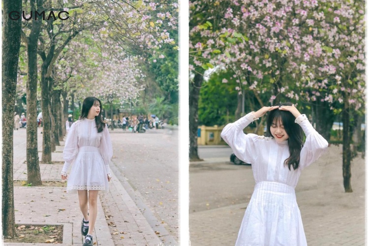 Váy đầm hoa nhí cùng cardigan nữ tính