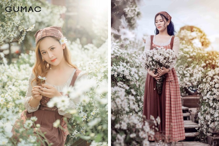 Đầm yếm phong cách vintage mang đến sự mộc mạc