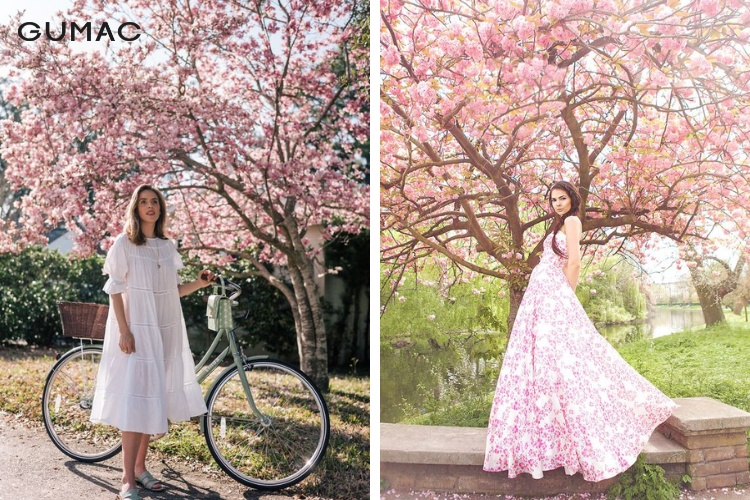 Áo dài và đầm dạ tiệc hoa đào trên các thiết kế mùa xuân của Adrian Anh Tuấn