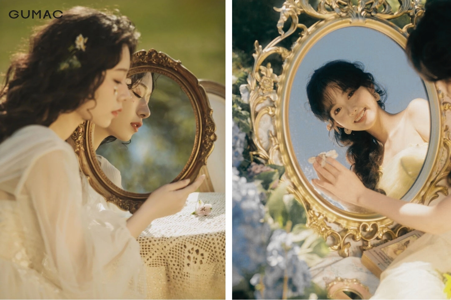 y tuong chup anh nang tho voi guong