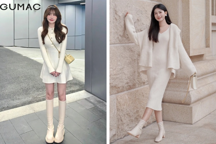 Giay boots tao outfit an tuong cung dam trang