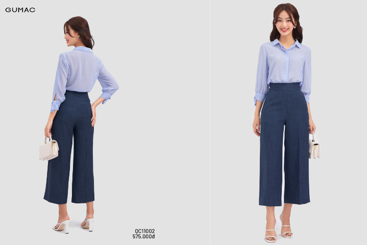 Quần tây lưng cao phối áo sơ mi đẳng cấp Quần tây lưng cao phối áo sơ mi đẳng cấp