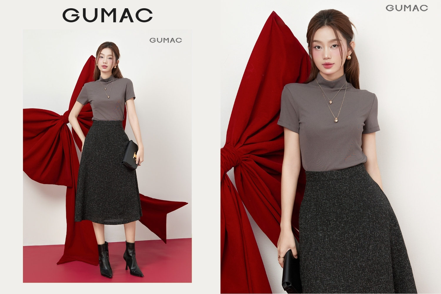 ao thun gumac mix chan vay di dai bac dep cho chi em