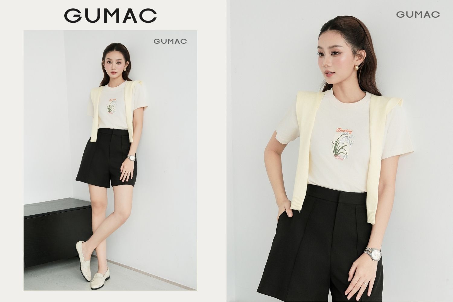 ao thun nu phoi quan short di bien dai loan dep