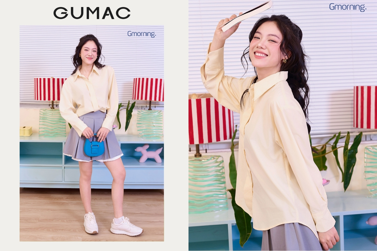 ao so mi tay dai mix chan vay midi di ho nhat nguyet dai loan dep