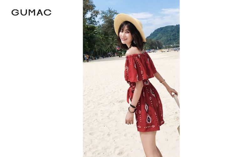 Jumpsuit họa tiết hack chiều cao cho nữ nấm lùn