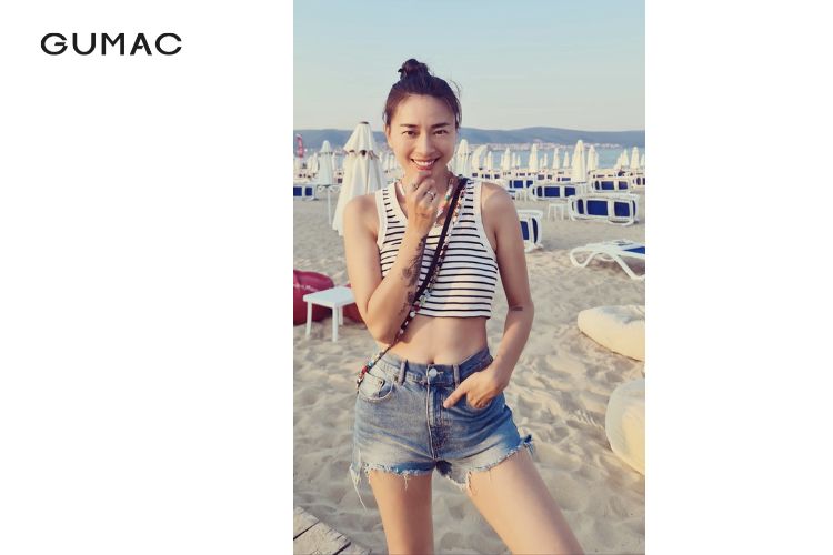 phối quần short jean với áo croptop cá tính phối quần short jean với áo croptop cá tính