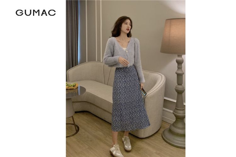 Đầm midi mix áo cardigan