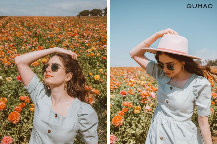 chup anh thoi trang cung kinh mat trong vuon hoa