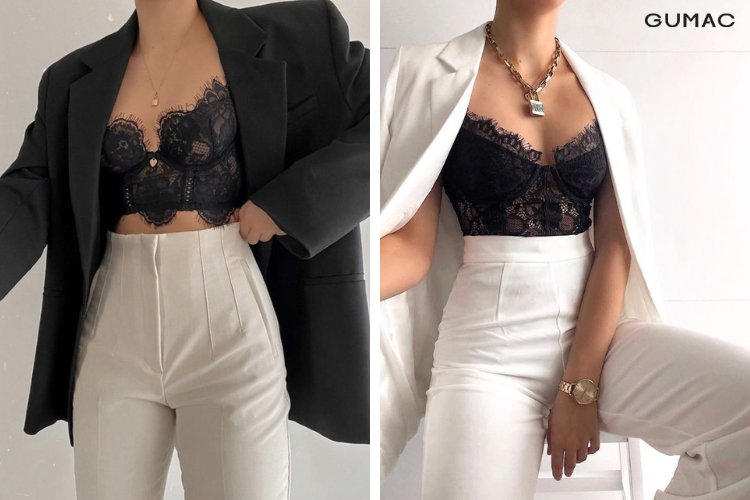 phoi suit voi ao bralette cuc slay