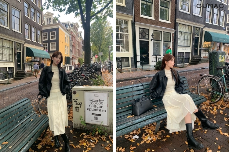 outfit di du lich thu do amsterdam xinh dep