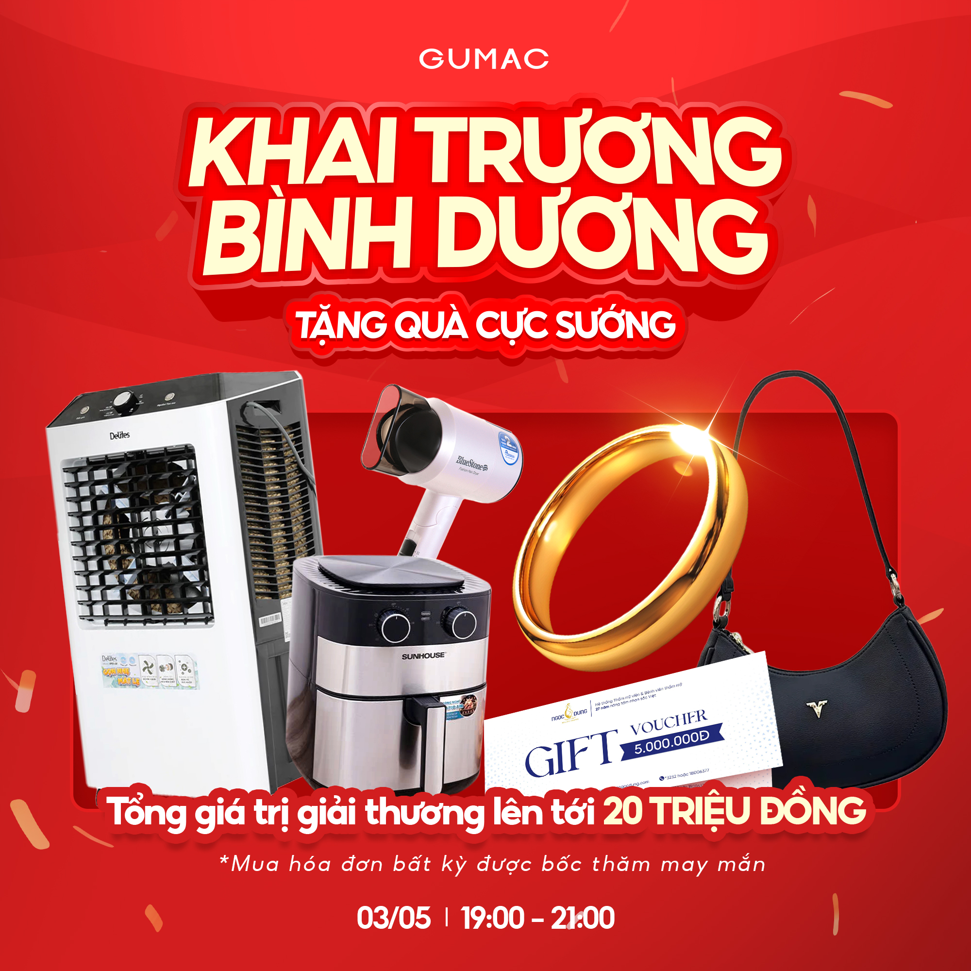 Tham gia boc tham hoa don bat ky de rinh ngay qua xin tai GUMAC Binh Duong