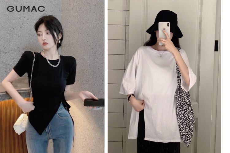 Áo tay lỡ xẻ tà