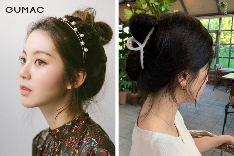 Kiểu tóc dành cho học sinh búi kiểu củ tỏi Kiểu tóc dành cho học sinh búi kiểu củ tỏi