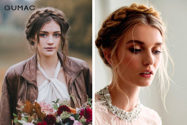 Tóc tết hình vòng cung qua đầu cho nữ đi tiệc