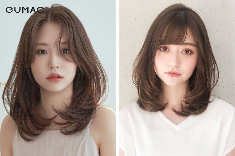 Kiểu tóc đi tiệc cho mặt tròn đuôi uốn chữ C