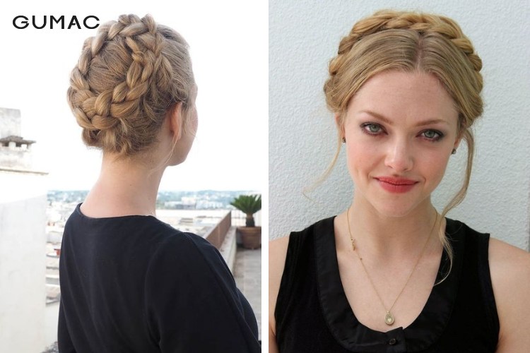 Kiểu tóc đi tiệc cho mặt tròn với búi xoắn