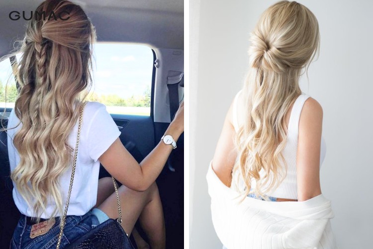 toc di tiec cot nua dau tet xinh xan