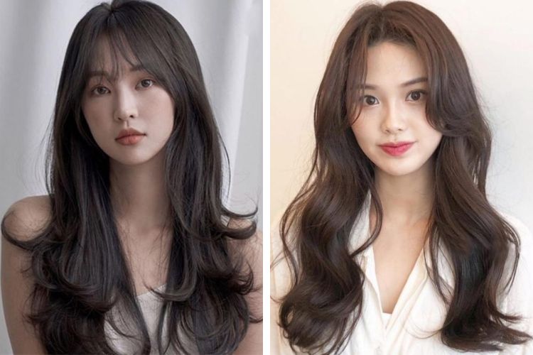 Kiểu tóc dài phù hợp với khuôn mặt hình trái xoan