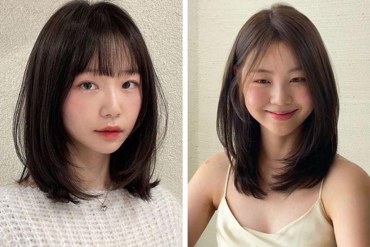 Kiểu tóc thẳng ngắn cúp ngang vai Kiểu tóc thẳng ngắn cúp ngang vai