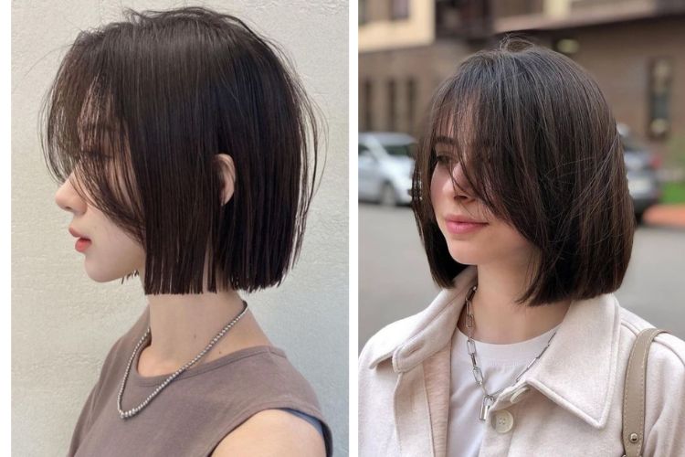 Kiểu tóc thẳng ngắn mái bay Kiểu tóc thẳng ngắn mái bay