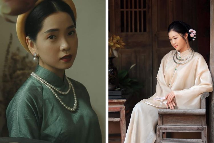 chọn phụ kiện hợp với áo dài