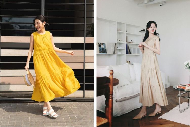 mặc đầm suông mang giày gì
