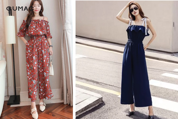 mặc jumpsuit dài đi giày cao gót mũi nhọn&nbsp;