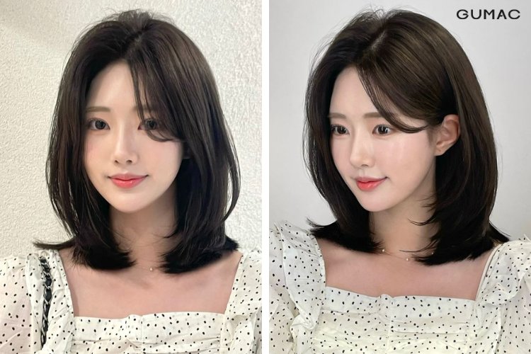 kieu toc layer ngang vai cup c ket hop mai bay hot trend