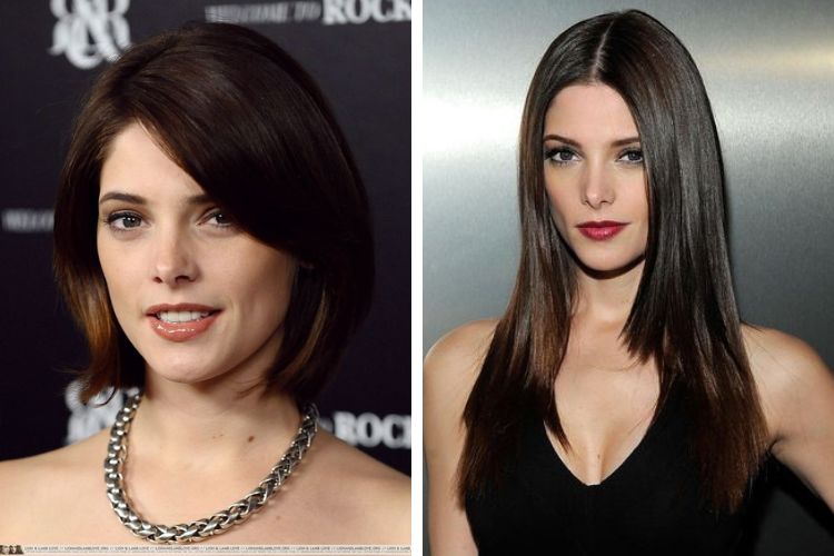 ashley greene với kiểu tóc đẹp mặt kim cương