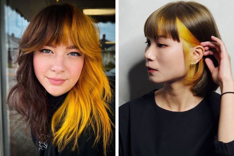 mặt tròn nhuộm tóc màu gì mix tông màu vàng mặt tròn nhuộm tóc màu gì mix tông màu vàng