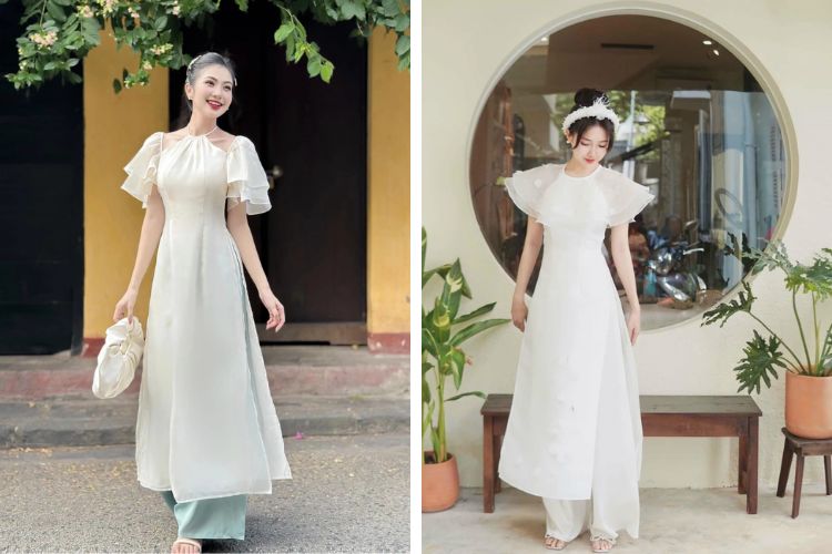  mẫu áo dài trắng đẹp duyên dáng